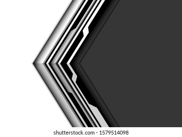 Abstract black arrow circuit line pattern direction on white with dark grey blank space design modern futuristic technology background vector illustration.