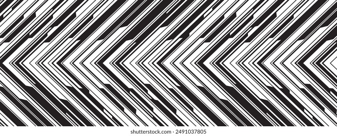 Abstract black arrow cyber futuristic direction geometric pattern on white design ultramodern technology monochrome  background vector illustration.