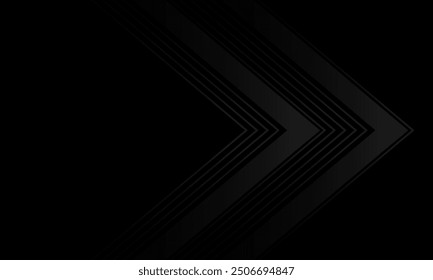 Flecha negra Abstractas dirección geométrica de lujo con diseño de espacio en blanco Ilustración vectorial de fondo creativo moderno.