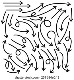 Abstract Black Arrow on White Background