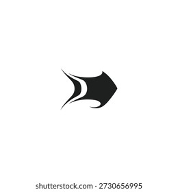 Abstract Black Arrow Symbol on White Background Vector Illustration