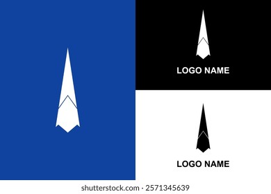 Abstract Black Arrowhead Logo Design Concept