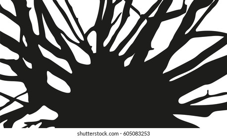 Abstract black art painting In Simple Black Style Isolated On White Background. Created For Mobile, Web, Decor, Print Products, Application.