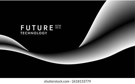 Abstract black art template. Wave pattern wallpaper.Minimal dark background texture landing page. Social media black friday sale post. Futuristic tech innovation vector EPS10.
