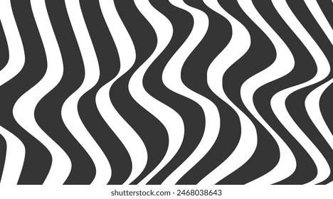 Abstractas fondo de línea de onda de arte negro. Ilustración vectorial