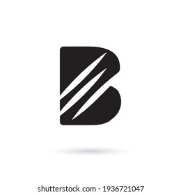 Resumen de la plantilla del vector de diseño del logotipo de letra B negra