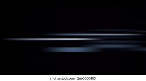 Abstrakte schwarze Kulisse mit beleuchteten horizontalen Linien schafft ein Gefühl von Geschwindigkeit und Bewegung, perfekt für eine dynamische Note zu jedem Projekt oder Design.