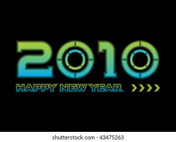 abstract black background with 2010, arrowhead