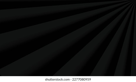 Abstract black background with 3d lines pattern,  architecture minimal dark gray striped vector background illustration for business presentation, 3d architectural perspective design.