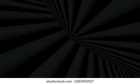 Resumen de fondo negro con un patrón de líneas 3d, arquitectura mínima de rayas grises oscuras de fondo vectorial ilustración para presentación de negocios, diseño 3d de perspectiva arquitectónica.