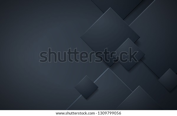 Abstract Black Background 3d Square Shape Stock Vector (Royalty Free ...