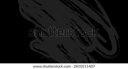 Abstract black background with artistic dark charcoal gray grunge brush strokes texture pattern vector illustration.