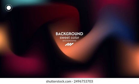 Abstract black background attractive color composition, soft wave texture. Minimalist pastel colors