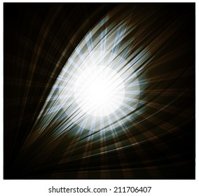 Abstract black background Beautiful rays of light