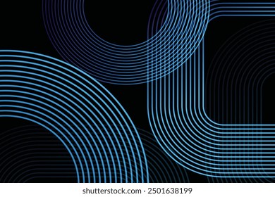 Abstract black background with blue glowing diagonal geometric lines.