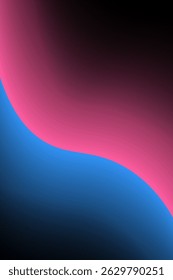 Abstract black background with blue and pink gradient waves. Vector illustration of background.