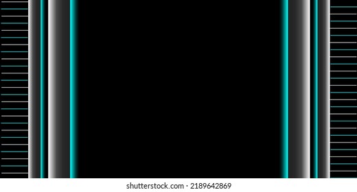 Abstract black background with blue and silver lines