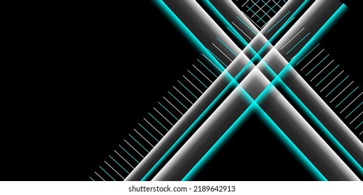 Abstrakter schwarzer Hintergrund mit blauen und silbernen Linien