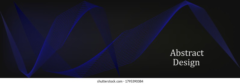 Abstract black background with blue wave. Musical wave. equalizer for music. Vector illustration