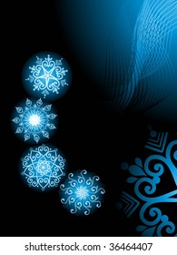 abstract black background with blue wave and creative artwork