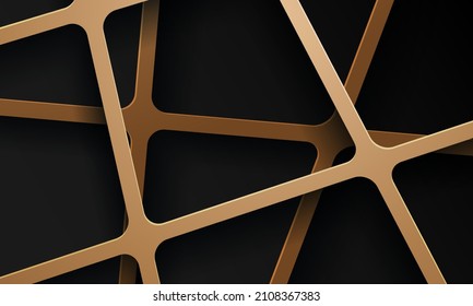 abstract black background with brown 3d line
