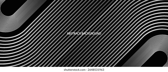 Abstract black background with circle lines pattern. Black metal lines texture. Modern shiny black and gray gradient lines creative design. Suit for wallpaper, backdrop, banner, poster.