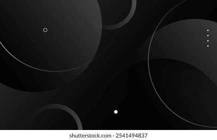 Abstract black background with circles. Vector illustration