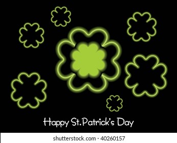 abstract black background with collection of shamrock