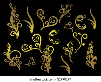 abstract black background with collection of tattoos
