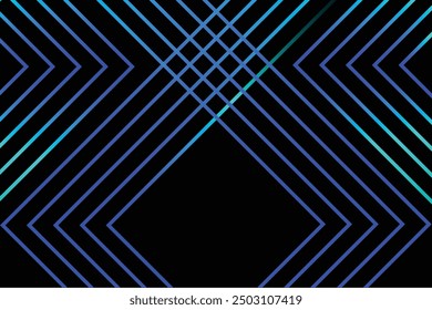 Abstract black background with color diagonal lines. Modern abstract vector texture