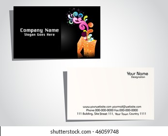 abstract black background with colorful artwork pattern business card