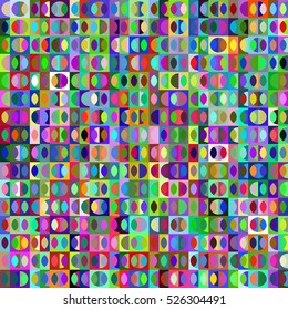 Abstract black background with colorful irregular geometric shapes