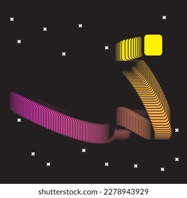 Abstract black background with colorful wavy.For banner abstract,etc.