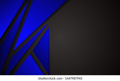 Abstract black background combination with blue carbon texture line. Technology concept vector design for use modern element banner, cover, poster, wallpaper, brochure, corporate, advertising, flyer