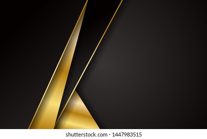 Abstract black background with a combination stripe line gold. Luxury backdrop dark and structure carbon vector design for use element banner, cover, corporate, advertising, poster, brochure