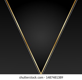 Abstract black background with a combination stripe line gold. Luxury backdrop dark and structure carbon vector design