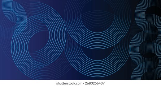 Plano de fundo preto abstrato com círculos concêntricos e padrão de meio-tom. Vetor ilustração .Linha vermelha com arquitetura branca fundo futurista conceito mínimo vetor ilustração design sutil. .