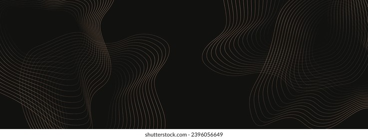 Abstract black background with contour lines. Digital future technology concept. vector illustration.