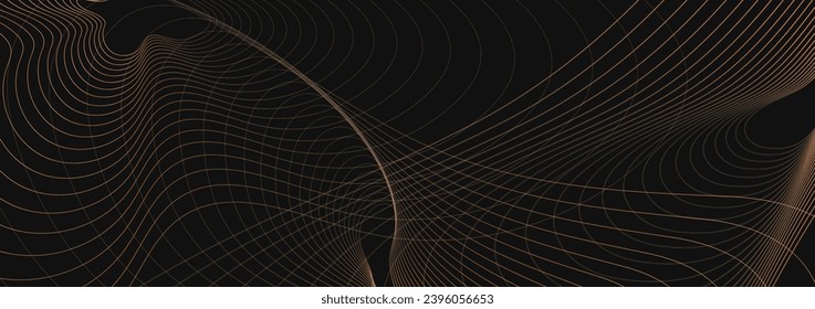 Abstract black background with contour lines. Digital future technology concept. vector illustration.