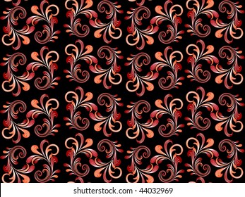 fondo negro abstracto con un patrón floral creativo