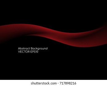 Abstract black background with curves wave lines for technology background or modern background