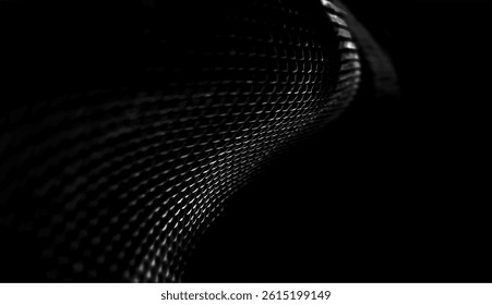 Abstract black background with curvy white lines. Abstract geometric lines vector backdrop