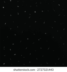 Abstract black background, dark confetti pattern, monochrome textured surface, minimal seamless design, and subtle visual depth. This image presents scattered curved and geometric fragments in deep black tones, gently highlighted against a dark backdrop for a refined and mysterious look. The low-contrast elements create a sophisticated texture with a quiet, modern mood, ideal for elegant and understated design projects. Perfect for luxury branding, wallpapers, packaging, textiles, digital backgrounds, and editorial layouts, this abstract pattern offers a sleek and contemporary aesthetic. The seamless arrangement and neutral color palette ensure versatility, making it suitable for high-end visuals, creative surfaces, and minimalist graphic compositions.