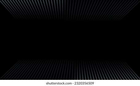Abstract black background with dark silver vertical line. Black backdrop isolated on black background for design elements in concept technology, music, science.
