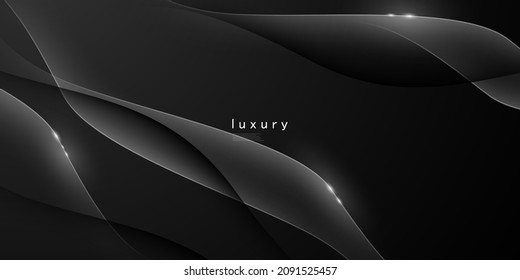 Abstract black background decorated with white luxury.