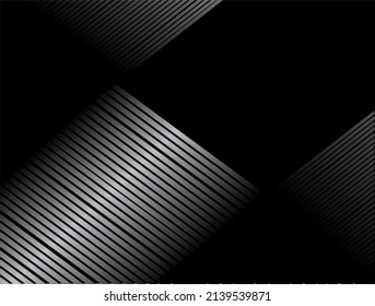 Resumen de fondo negro con líneas diagonales de gris claro. fondo moderno y limpio, texturas, patrones o superposiciones. Ilustración vectorial.
