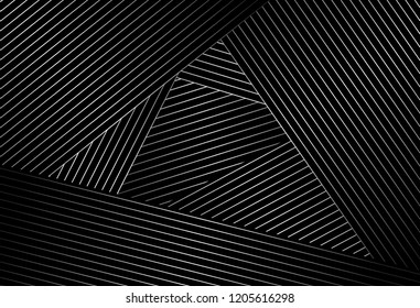 abstract black background with diagonal lines, Gradient vector retro line pattern design. Monochrome graphic.