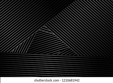 abstract black background with diagonal lines, Gradient vector retro line pattern design. Monochrome graphic.