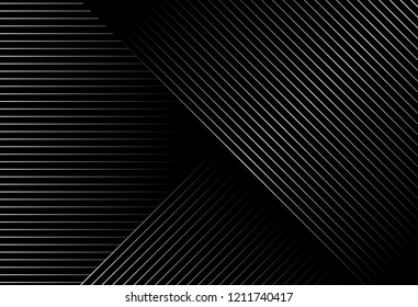 abstract black background with diagonal lines, Gradient vector retro line pattern design. Monochrome graphic.