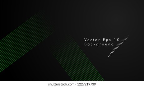 abstract black background with diagonal lines, green color